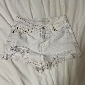 White jean shorts